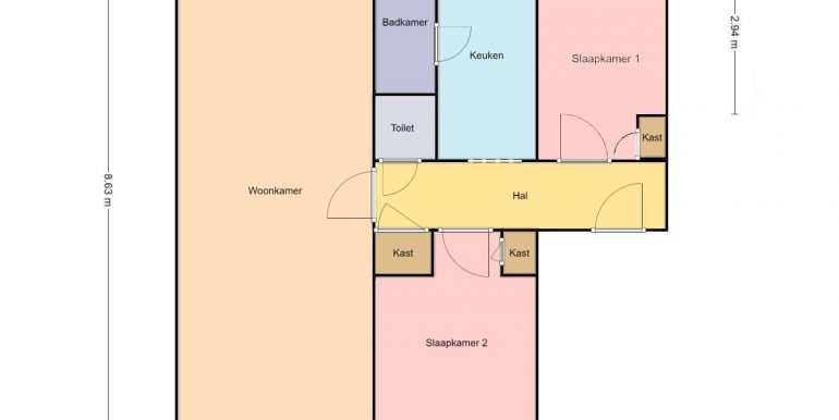 Plattegrond met maten