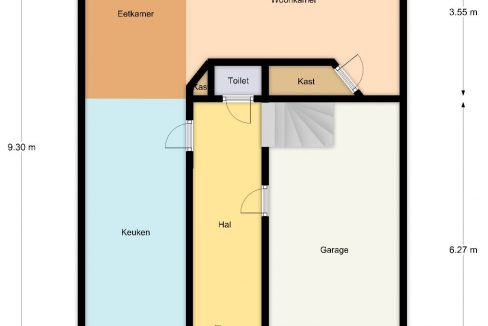 Twee-onder-een-kapwoning-Alblasserdam-Plattegrond-begane-grond